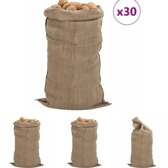 The Living Store Jutesäckar 30 st 65x135 cm 100% jute 340 gsm - Resväskor & väskor