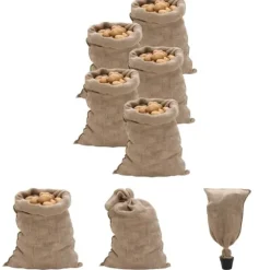 The Living Store Jutesäckar 5 st 60x105 cm 100% jute 220 gsm - Resväskor & väskor