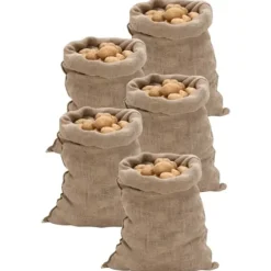 The Living Store Jutesäckar 5 st 60x105 cm 100% jute 220 gsm - Resväskor & väskor