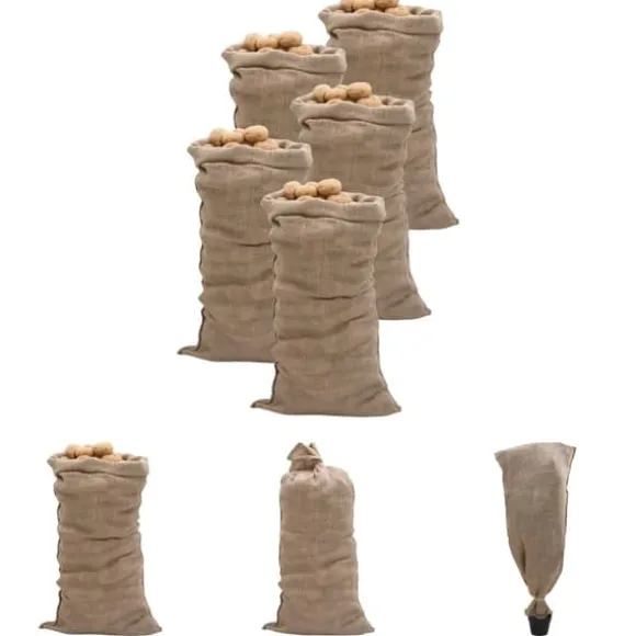 The Living Store Jutesäckar 5 st 65x135 cm 100% jute 220 gsm - Resväskor & väskor