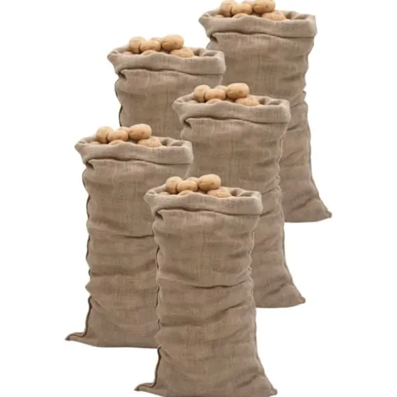 The Living Store Jutesäckar 5 st 65x135 cm 100% jute 220 gsm - Resväskor & väskor
