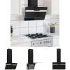 The Living Store Köksfläkt 60 cm stål och härdat glas svart - Köksfläktar