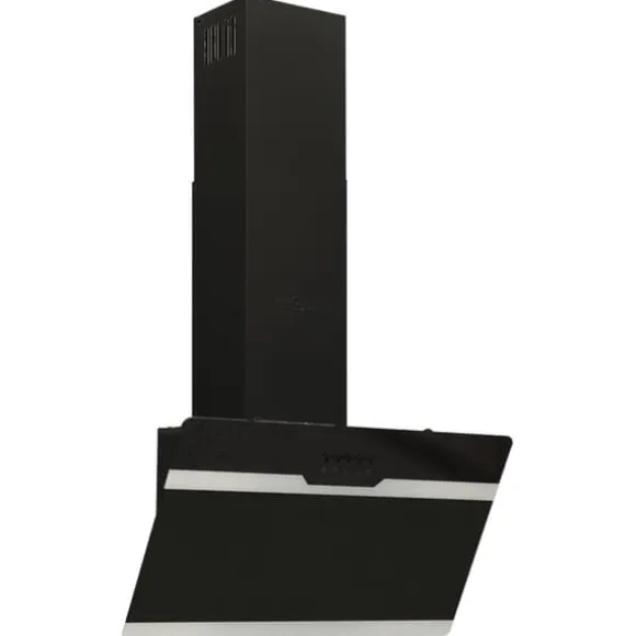 The Living Store Köksfläkt 60 cm stål och härdat glas svart - Köksfläktar