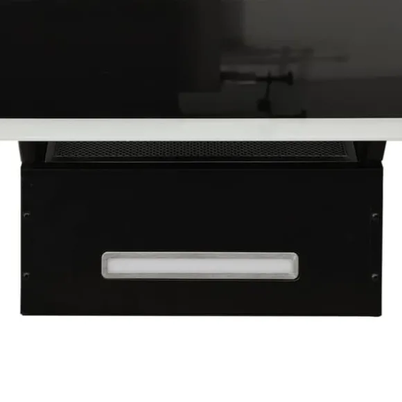 The Living Store Köksfläkt 60 cm stål och härdat glas svart - Köksfläktar