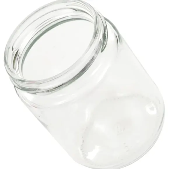The Living Store Syltburkar i glas med vita och röda lock 96 st 230 ml - Honungsburkar