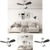 The Living Store Takfläkt med lampa och fjärrkontroll 76 cm mörkbrun - Takfläktar