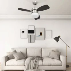 The Living Store Takfläkt med lampa och fjärrkontroll 76 cm mörkbrun - Takfläktar