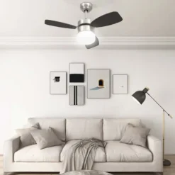 The Living Store Takfläkt med lampa och fjärrkontroll 76 cm mörkbrun - Takfläktar