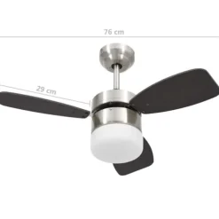 The Living Store Takfläkt med lampa och fjärrkontroll 76 cm mörkbrun - Takfläktar