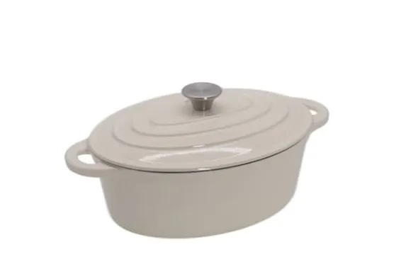 Tierra Oval Gjutjärnsgryta 34cm 6,5L Krämgrön NOIS