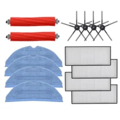 Tillbehör borstar/filter/moppdukar 14 delar Roborock S7/S7 Plus/T7/T7 Plus/T7S/T7S Plus