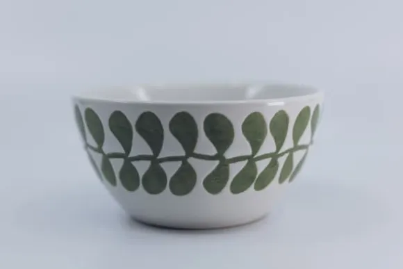 TINA Bowl vegetable Skåle set/ 4 stk 10cm Ø - Stengods - Vit/ Grön