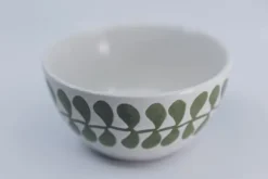 TINA Bowl vegetable Skåle set/ 4 stk 10cm Ø - Stengods - Vit/ Grön