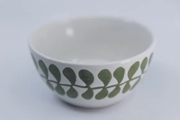 TINA Bowl vegetable Skåle set/ 4 stk 10cm Ø - Stengods - Vit/ Grön