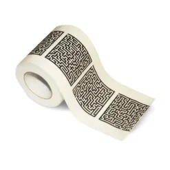 Toalettpapper i form av en labyrint, heminredningsobjekt med ovanlig design