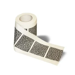 Toalettpapper i form av en labyrint, heminredningsobjekt med ovanlig design
