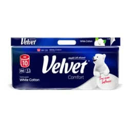 Toalettpapper i sammet, vitt bomull, a'10