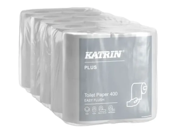 Toalettpapper Katrin Plus Easy Flush 2-lagigt 50m vitt, 5 st x 4 st/krt