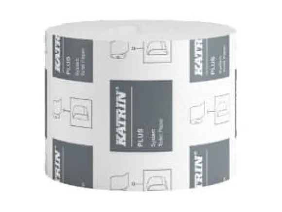 Toalettpapper Katrin Plus System L85,5mxB10cm 2-lagers Vit Nyfiber, 36 rl/krt
