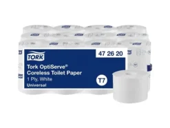 Toalettpapper Tork OptiServe T7 1-lagers vit med hylsa 143,8 m 24 rullar/bricka 472620