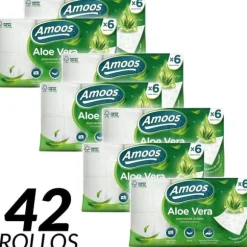 Toalettpapper, Tredubbel Lagers Mjukhet, Aloe Vera Infuserat, Förnybara Resurser, Paket med 42 rullar