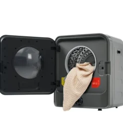 Torktumlare i rostfritt stål 3–4,5 kg 830W med 5 program, multifilter, överhettningsskydd och väggmontering [Energieklass C]