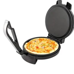 Tortillamaskin, justerbar temperaturkontroll, non-stick yta, rostfritt stål design, platsbesparande kompakt storlek