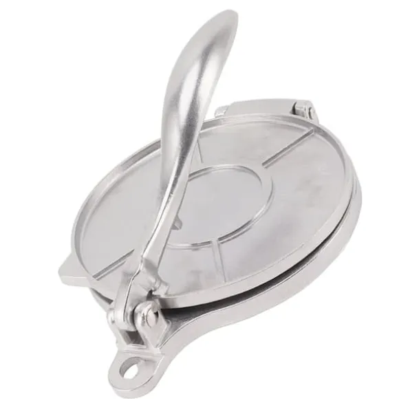 Tortillapress aluminiumlegering manuell tortillamaskin pressverktyg för pizzapajtillverkning 16 cm silver