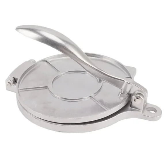 Tortillapress aluminiumlegering manuell tortillamaskin pressverktyg för pizzapajtillverkning 16 cm silver