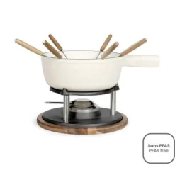 Traditionell fondue-set - LIVOO - MEN426C - 2,6L - 6 personer - Emaljerad gjutjärn - 6 gafflar - Kakelon kompatibel med alla värmekällor