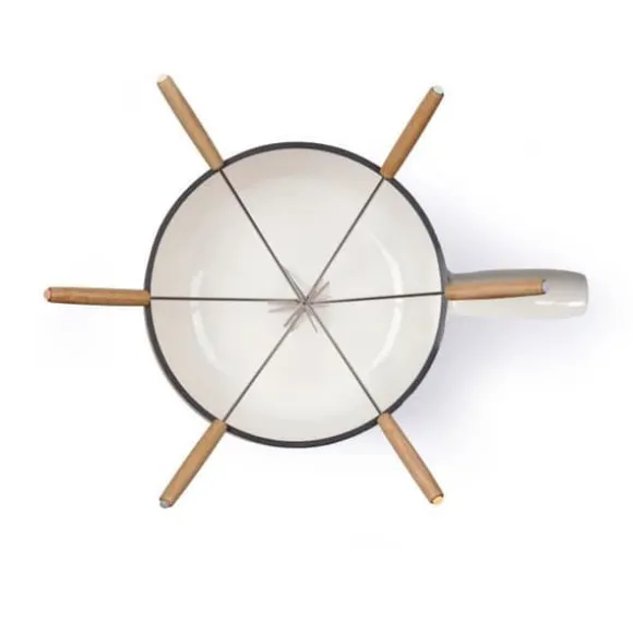 Traditionell fondue-set - LIVOO - MEN426C - 2,6L - 6 personer - Emaljerad gjutjärn - 6 gafflar - Kakelon kompatibel med alla värmekällor