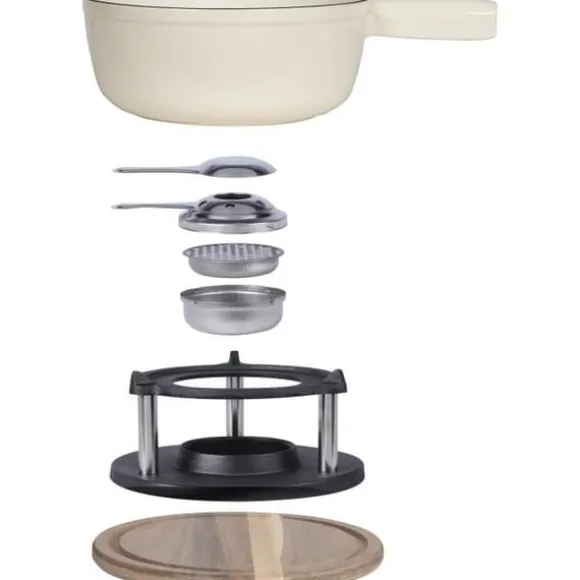Traditionellt fondueset - LIVOO - MEN426C - 2,6L - 6 personer - Emaljerat gjutjärn - 6 gafflar - Caquelon lämplig för alla värmekällor