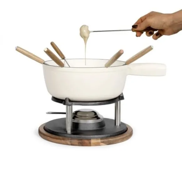 Traditionellt fondueset - LIVOO - MEN426C - 2,6L - 6 personer - Emaljerat gjutjärn - 6 gafflar - Caquelon lämplig för alla värmekällor