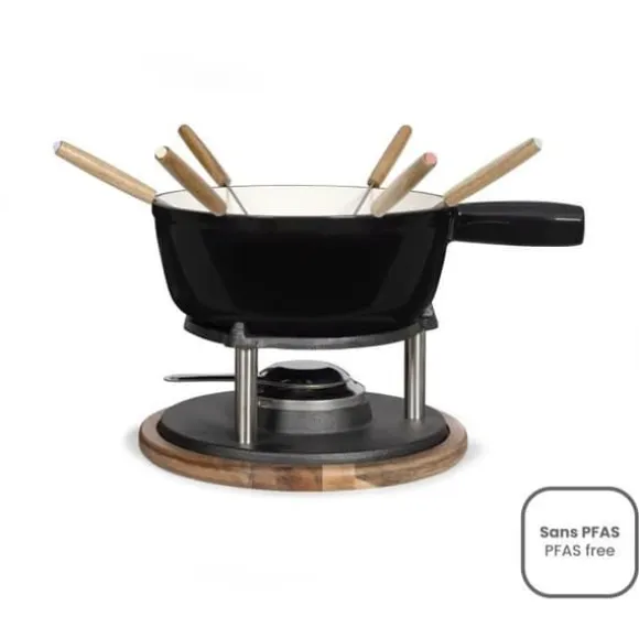 Traditionellt fondueset - LIVOO - MEN426N - 2,6L - 6 personer - Emaljerat gjutjärn - 6 gafflar - Caquelon lämplig för alla värmekällor