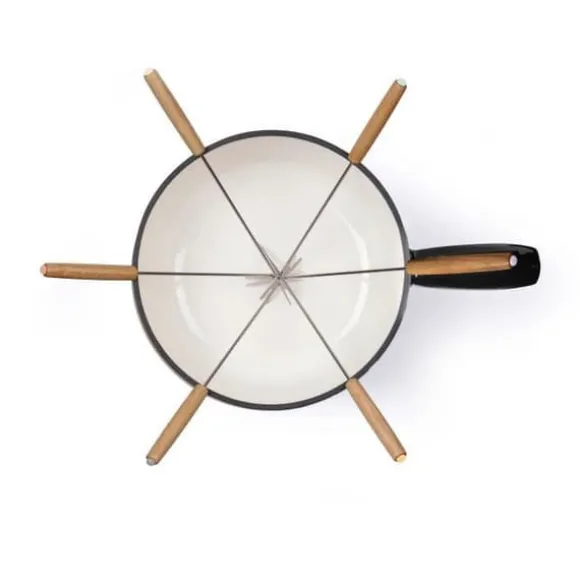 Traditionellt fondueset - LIVOO - MEN426N - 2,6L - 6 personer - Emaljerat gjutjärn - 6 gafflar - Caquelon lämplig för alla värmekällor