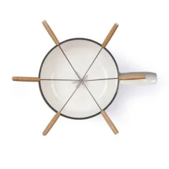 Traditionellt fondueset - LIVOO - MEN426C - 2,6L - 6 personer - Emaljerat gjutjärn - 6 gafflar - Fonduegryta lämplig för alla värmekällor