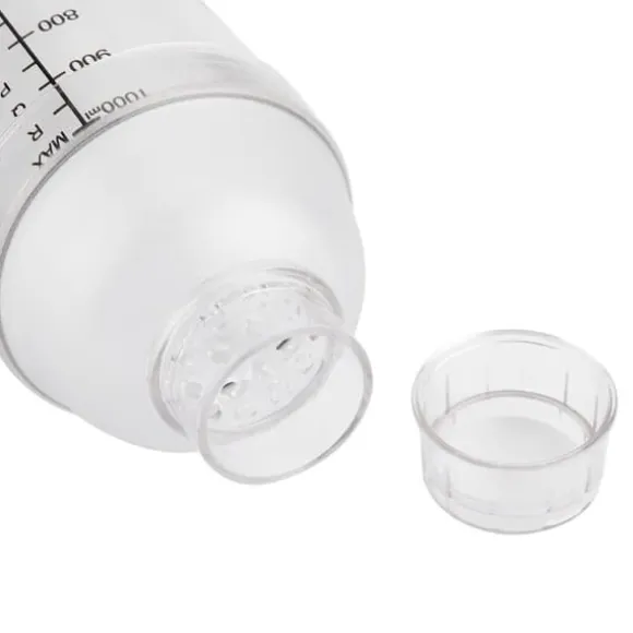 Transparent anti-läckage cocktail shaker mixer med skalverktyg (1000 ml)