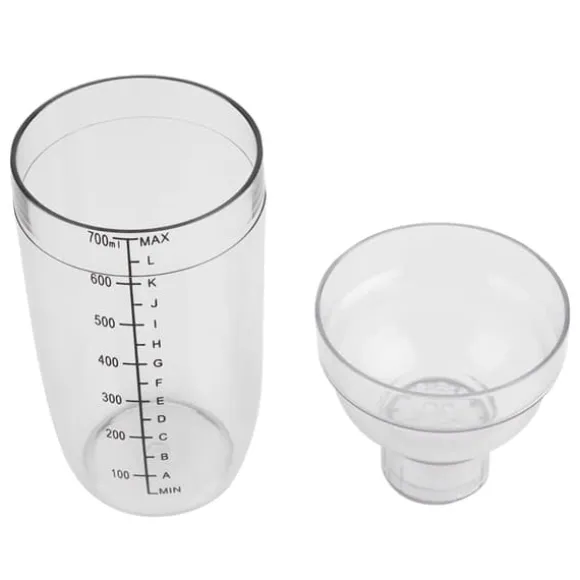 Transparent anti-läckage PC Resin Cocktail Shaker Mixer med Scale Bar Tool (700 ml)