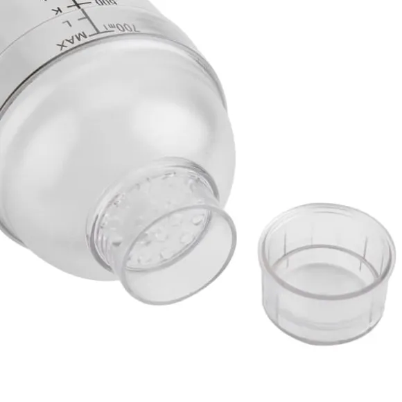 Transparent anti-läckage PC Resin Cocktail Shaker Mixer med Scale Bar Tool (700 ml)