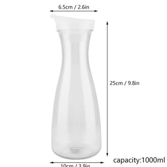 Transparent juiceflaska i akryl - 1000 ml, iskall vattenkanna för bar och hemmabruk