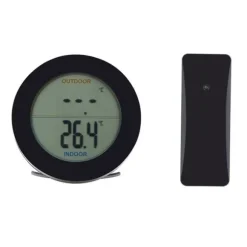 Trådlös Termometer LCD-Display Inomhus Utomhus Sensor Temperatursensor Inomhus Utomhus Svart