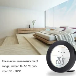 Trådlös Termometer LCD-Display Inomhus Utomhus Sensor Temperatursensor Inomhus Utomhus Svart