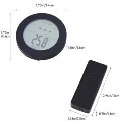 Trådlös Termometer LCD-Display Inomhus Utomhus Sensor Temperatursensor Inomhus Utomhus Svart