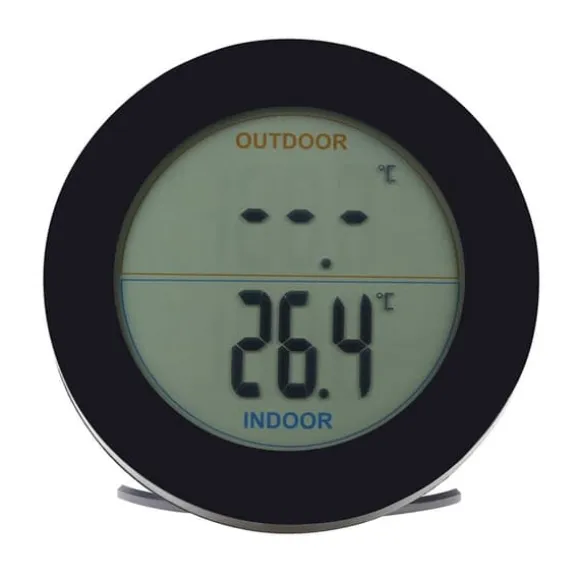 Trådlös Termometer LCD-Display Inomhus Utomhus Sensor Temperatursensor Inomhus Utomhus Svart