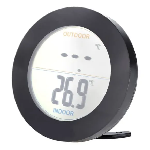 Trådlös Termometer LCD-Display Inomhus Utomhus Sensor Temperatursensor Inomhus Utomhus Svart