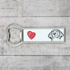 Treeing Walker Coonhound - flasköppnare med en hund, personlig kylöppnare, unik present till en man från Art-Dog