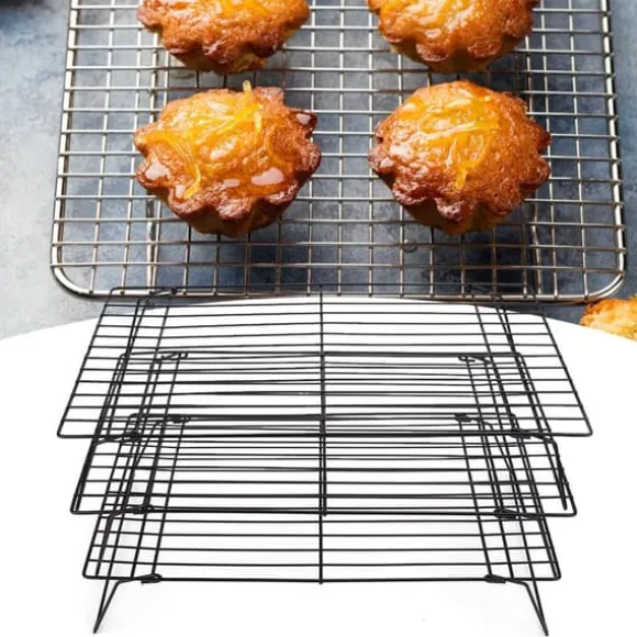 Tre lager nonstick kylgaller bakplåt kök bröd kakställ bakverk bakverk 40x25x9cm