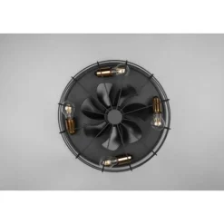Trio Trondheim -fläktljusarmatur 48 cm, 4 x E27, mattsvart