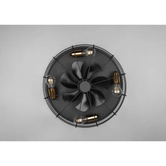 Trio Trondheim -fläktljusarmatur 48 cm, 4 x E27, mattsvart