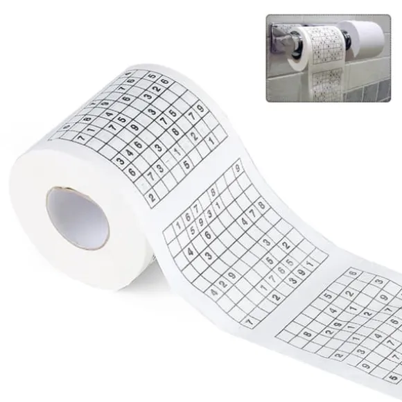 Trämassamaterial Nyhet Rolig Nummer Sudoku Tryckt Bad Rolig Toalettpapper